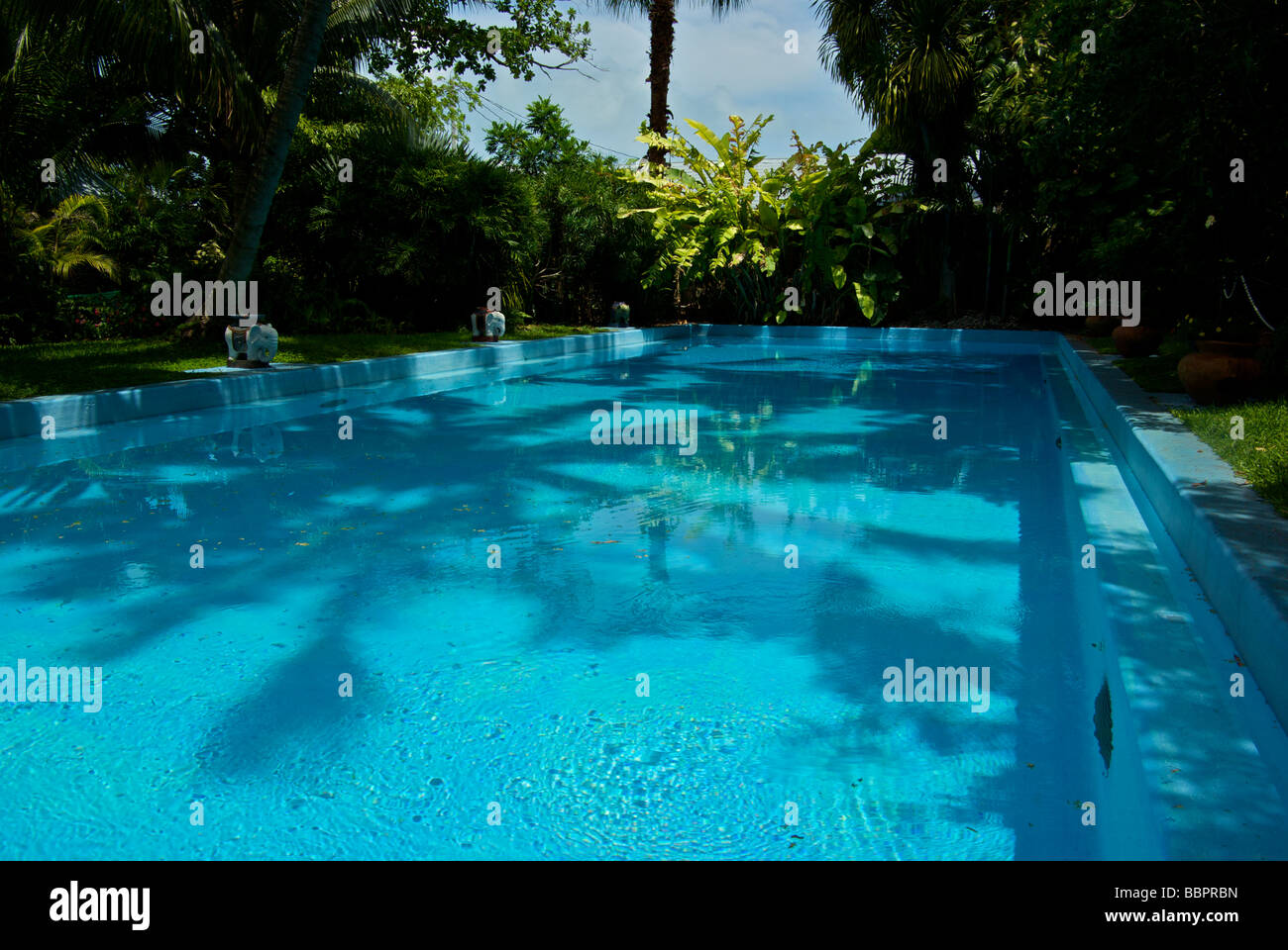 Swimming pool at Ernest Hemingway home museum "Key West Florida Stock