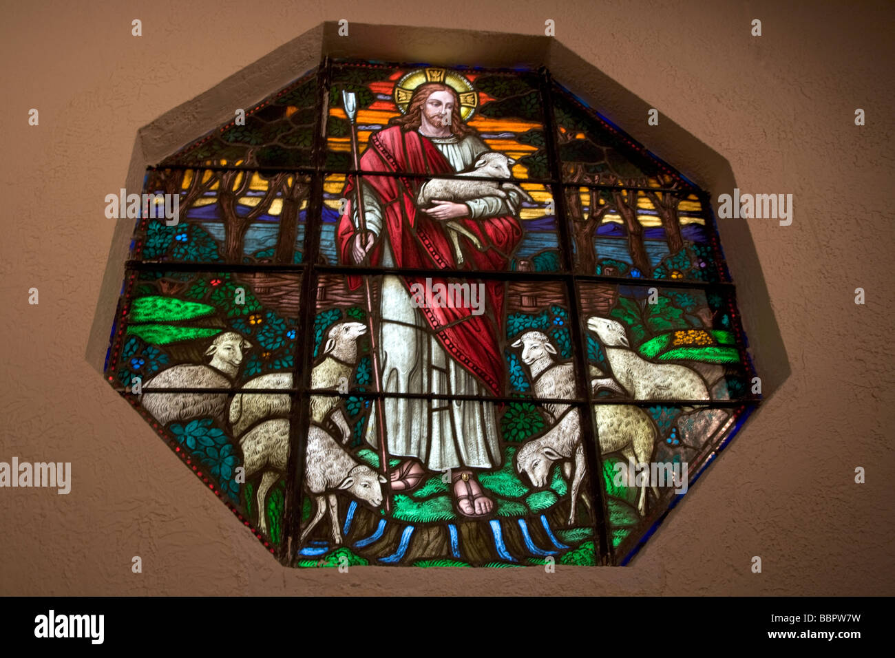 Stained Glass Window Jesus As Shepherd First Methodist Church Sarasota