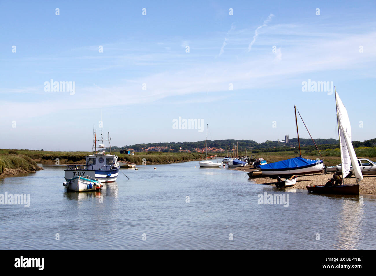 THE CREEK AND BACKWATER AT MORSTON IN NORTH NORFOLK. UK. Stock Photo