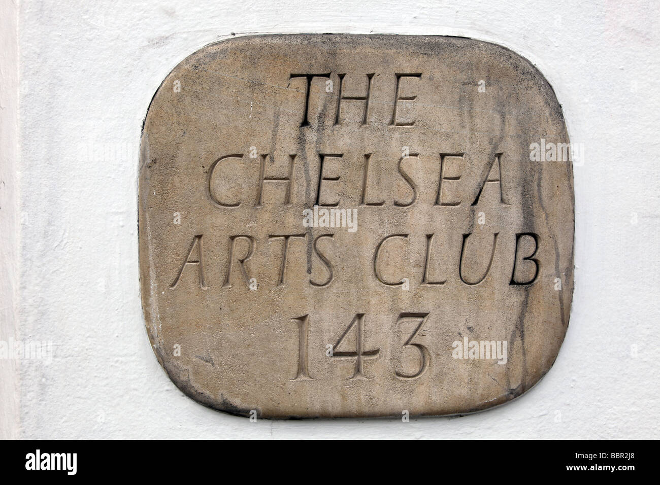 The Chelsea Arts Club wall plaque Old Church Street London S W 10 Stock Photo