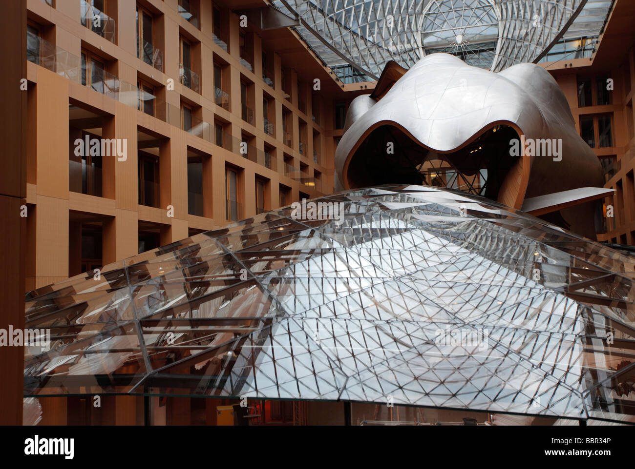 Germany Berlin DZ Bank Atrium Frank Gehry architect Stock Photo