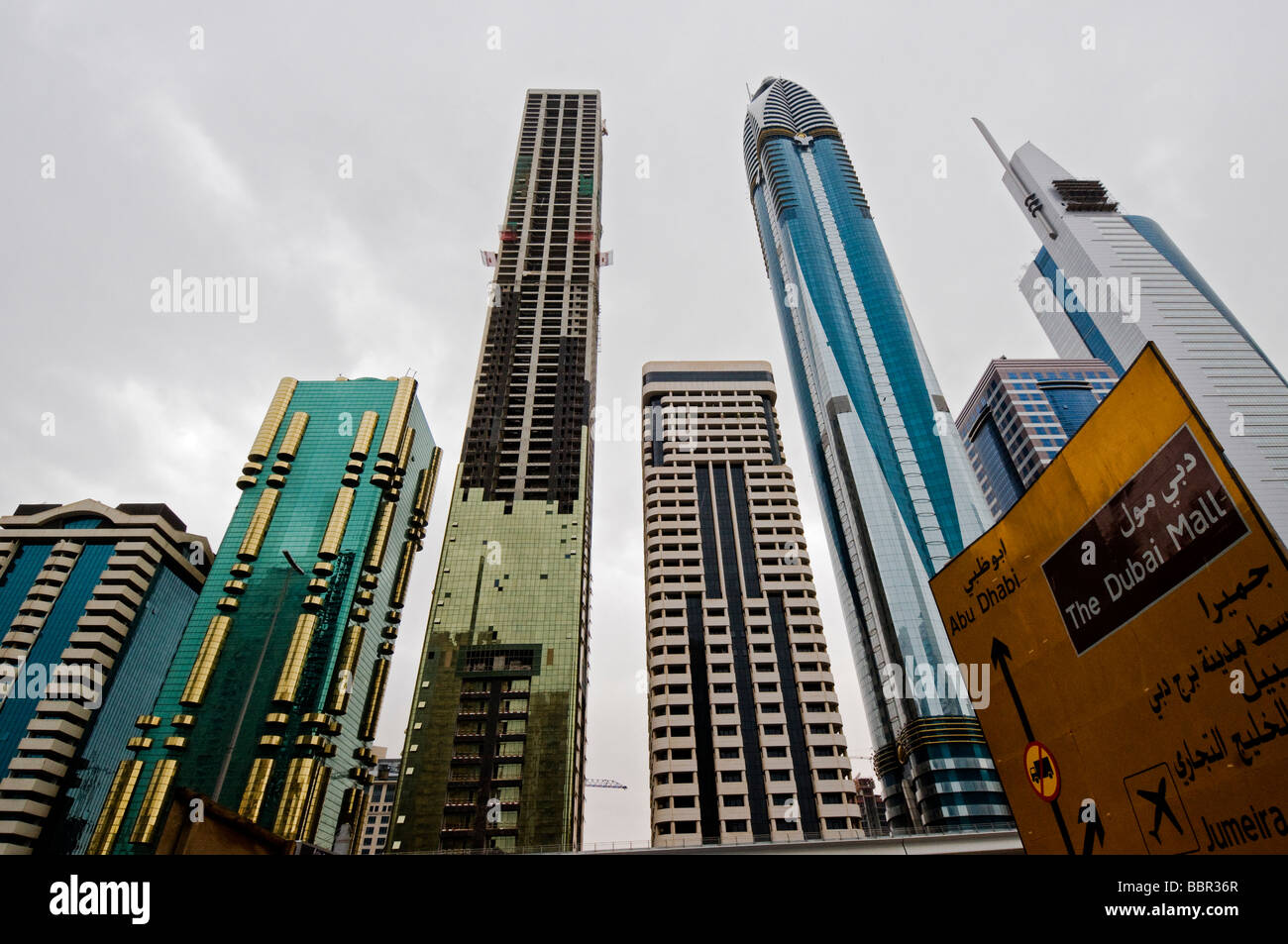 Construction along Sheikh Zayed Road Stock Photo