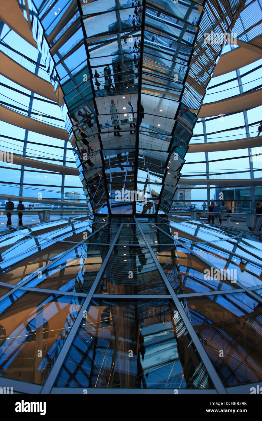 Germany Berlin Reichstag glass dome cupola Norman Foster architect Stock Photo