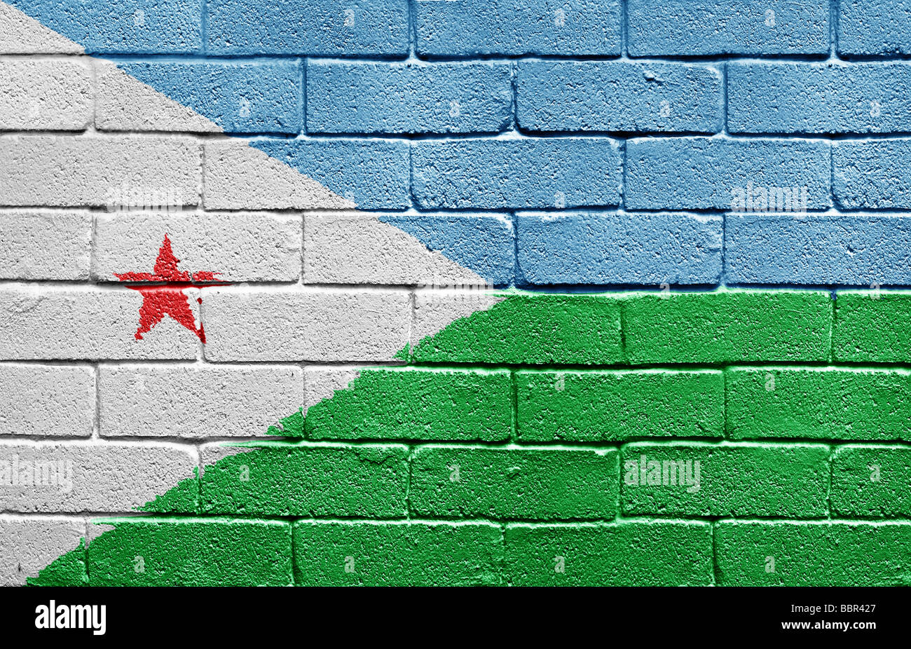 Flag of Djibouti Stock Photo