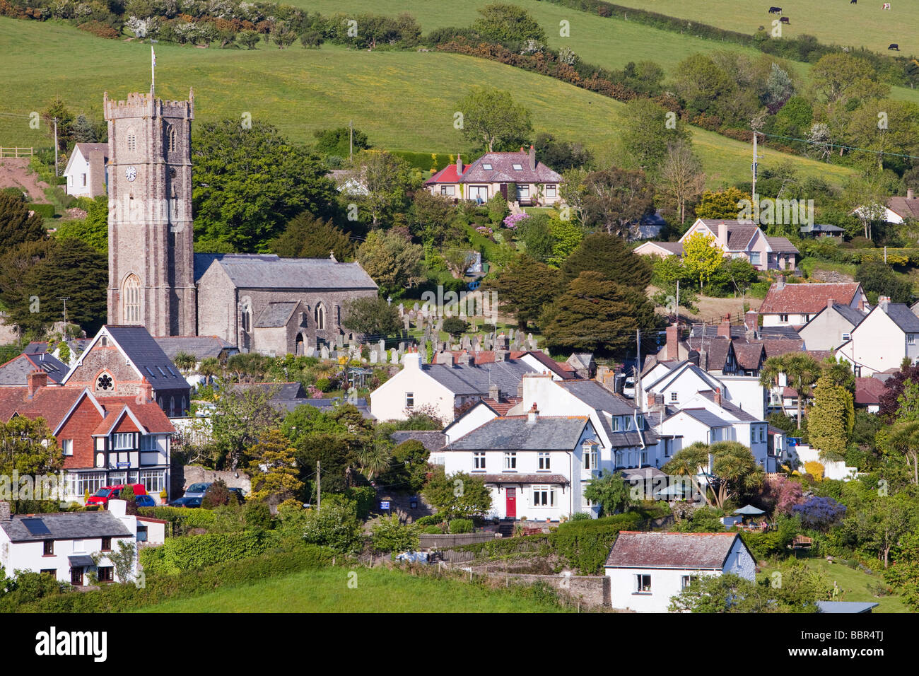 Berrynarbor village on the north Devon coast near Combe Martin UK Stock Photo