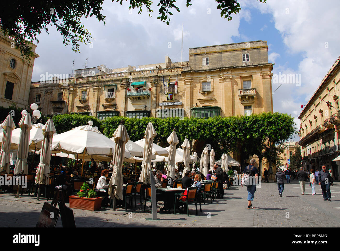 MALTA. Republic Square and Republic Street in Valletta. 2009. Stock Photo