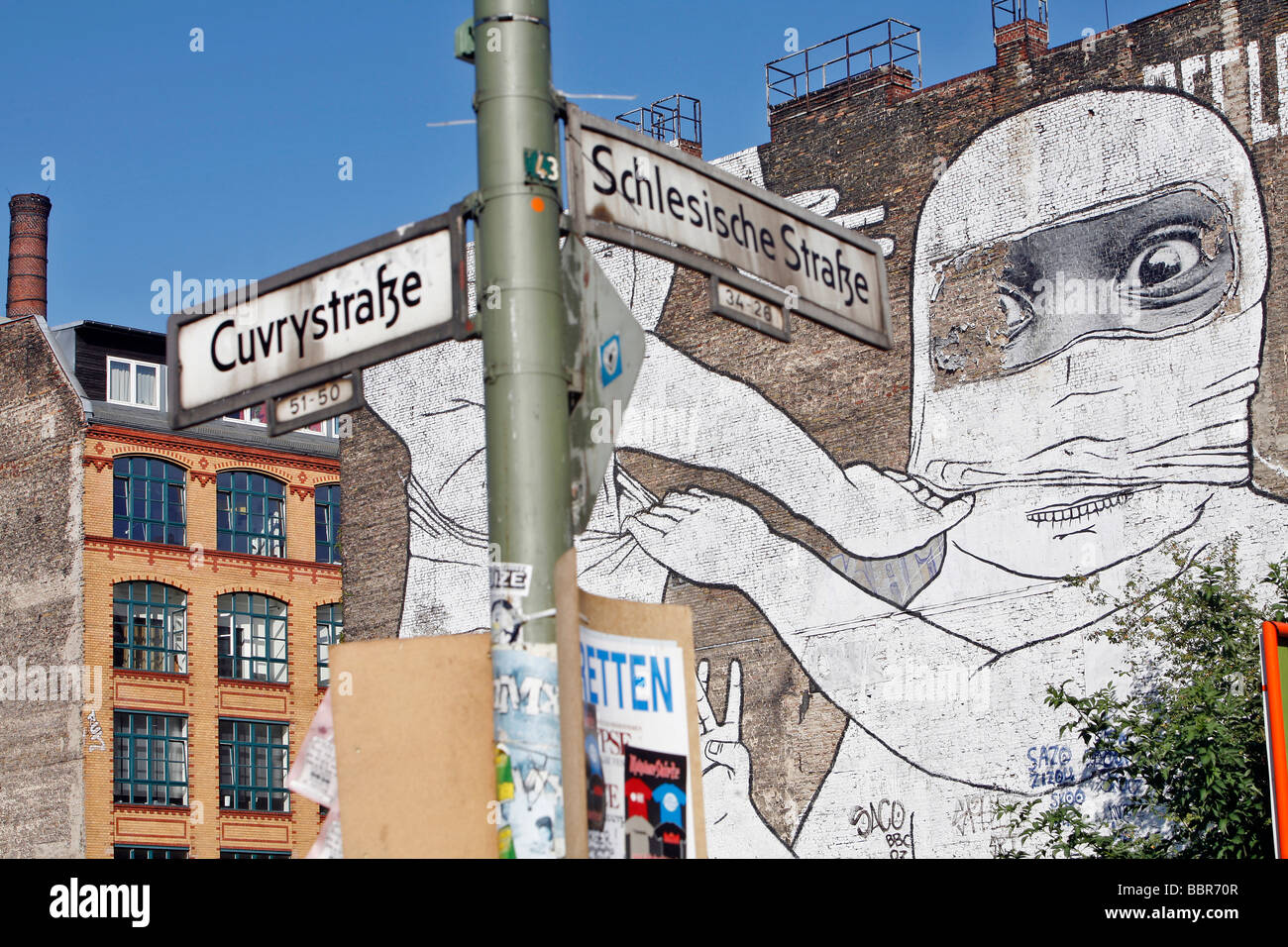 GRAFFITI ON THE WALLS IN THE KREUZBERG NEIGHBOURHOOD, FRIEDRICHSHAIN ...
