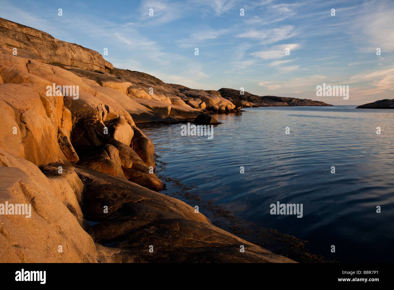 The red granite rocks at Ramsvikslandet Stock Photo Alamy