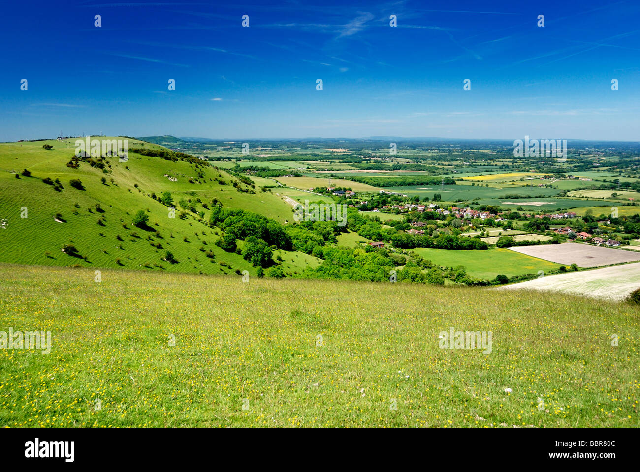 The view West from Devils Dyke Sussex Stock Photo
