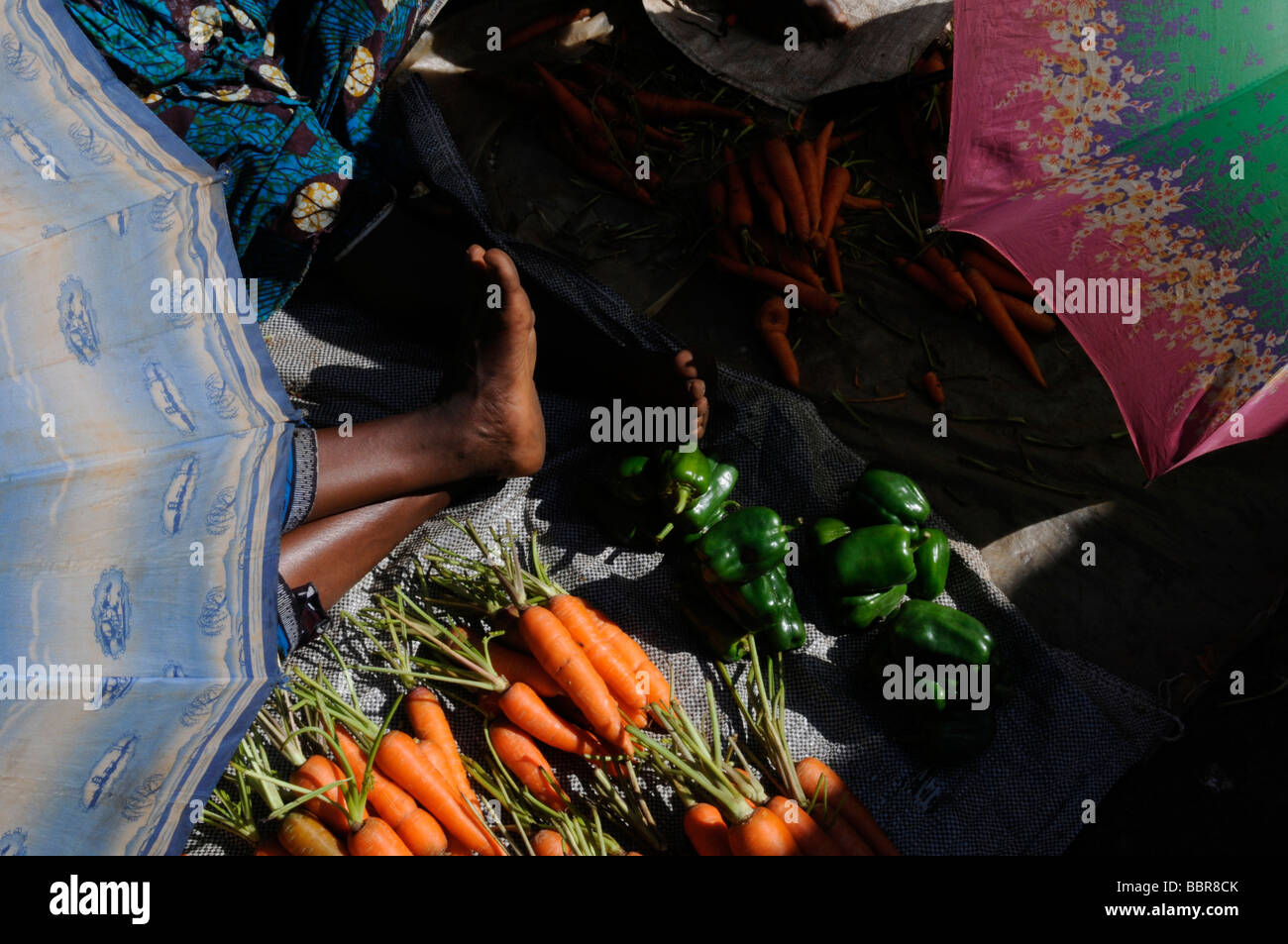 The vegetables market in Lilongwe capital of Malawi Africa Stock Photo
