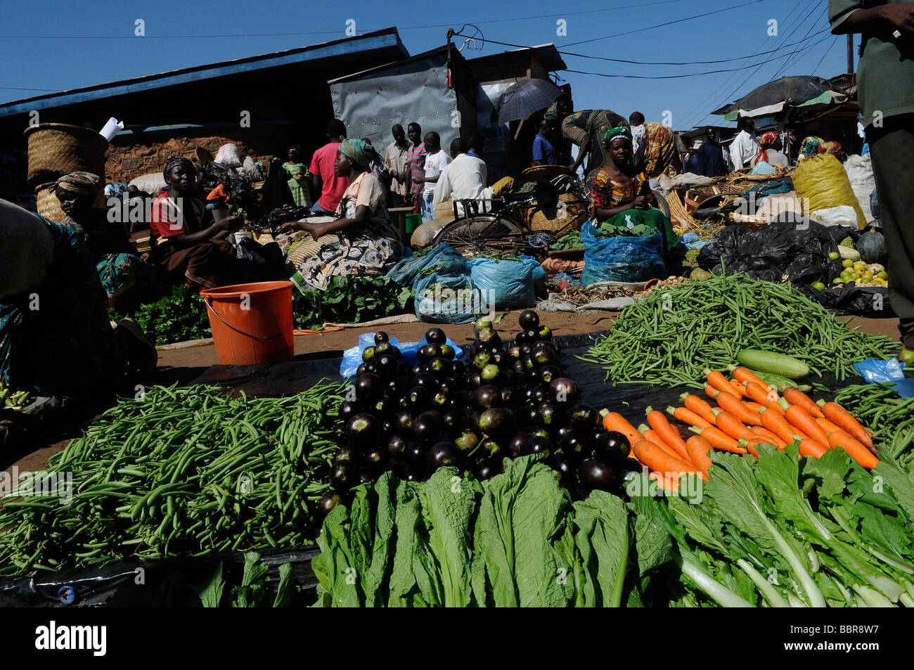 The vegetables market in Lilongwe capital of Malawi Africa Stock Photo