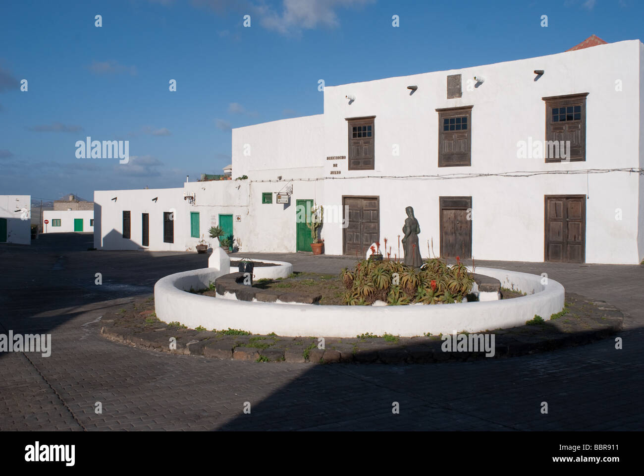 Plaza Dieciocho de Julio Teguise Lanzarote Canary Islands Spain Stock Photo