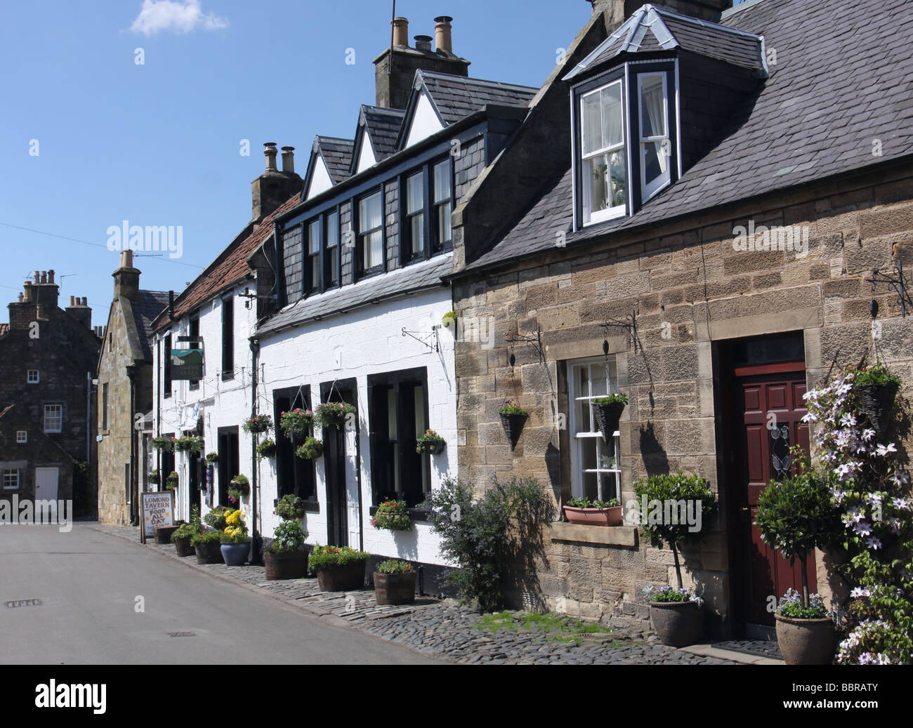 exterior of Scottish pub Lomond Tavern Freuchie Fife Scotland June 2009