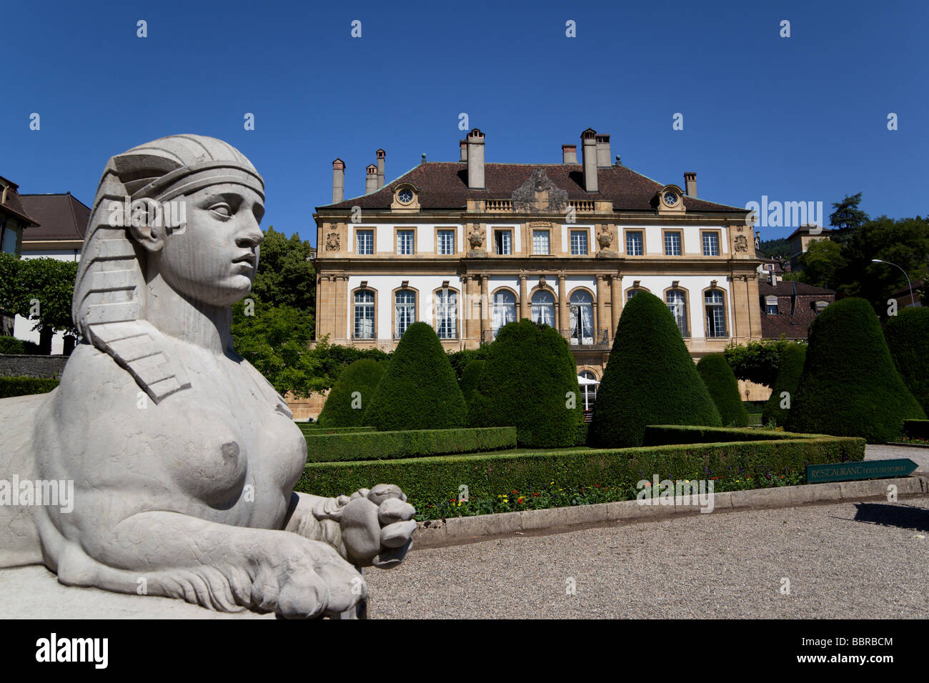 The formal garden Hotel du Peyrou Neuchatel Switzerland. Charles Lupica Stock Photo