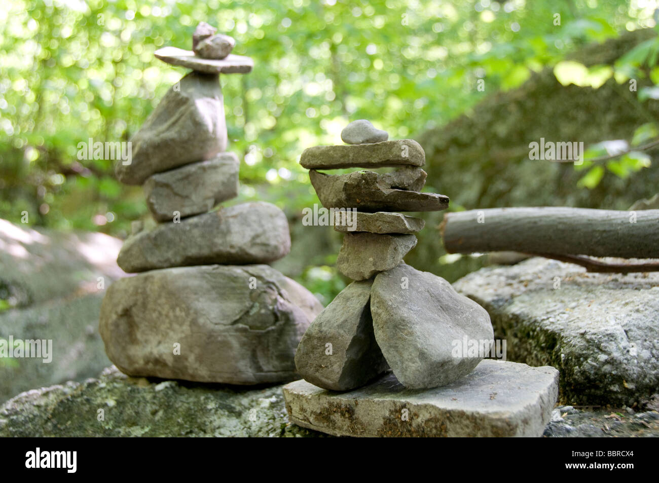 rock piles in park Stock Photo Alamy