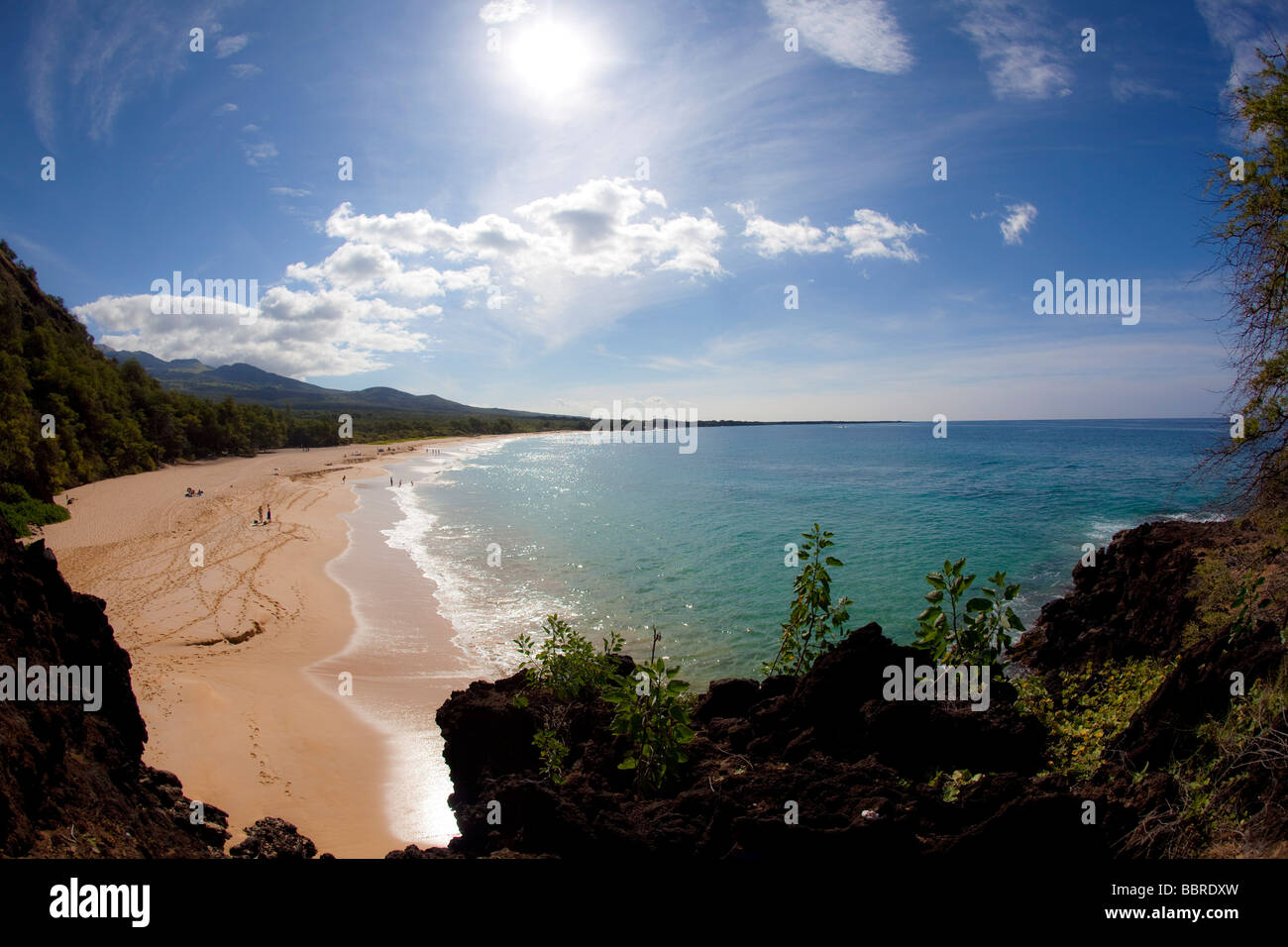 Makena Beach Oneloa Big Beach Maui Hawaii Stock Photo