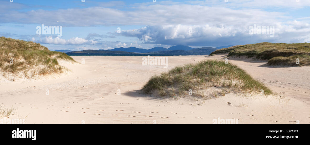 Traigh Scarista beach, Isle of Harris, Outer Hebrides, Scotland, panoramic Stock Photo