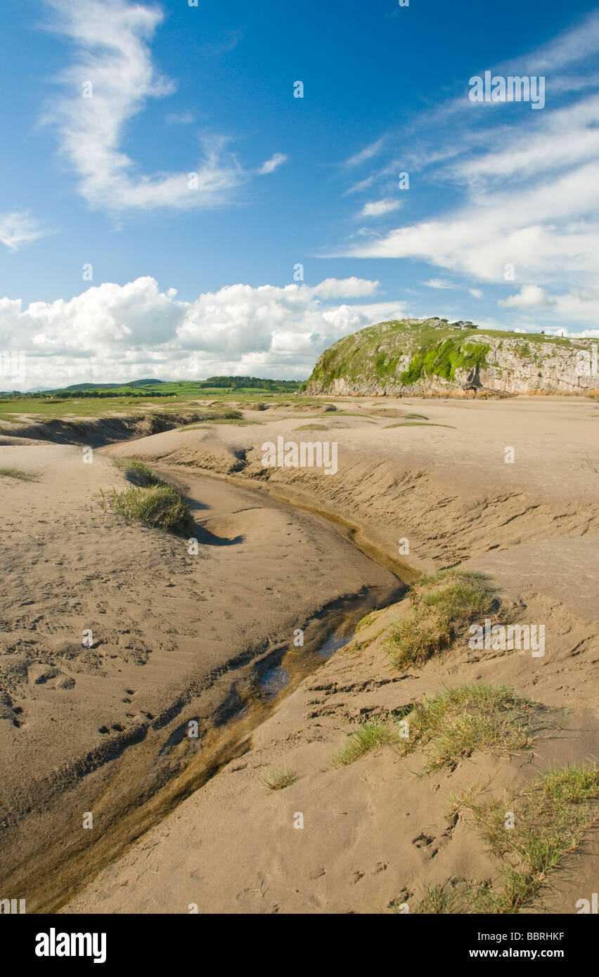 Salt marsh and mud flats on Morecambe Bay at Humphrey Head near