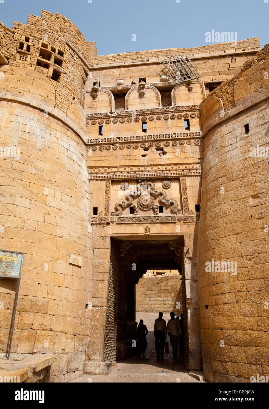 Traditional Gateway Jaisalmer Fort Rajasthan India Stock Photo