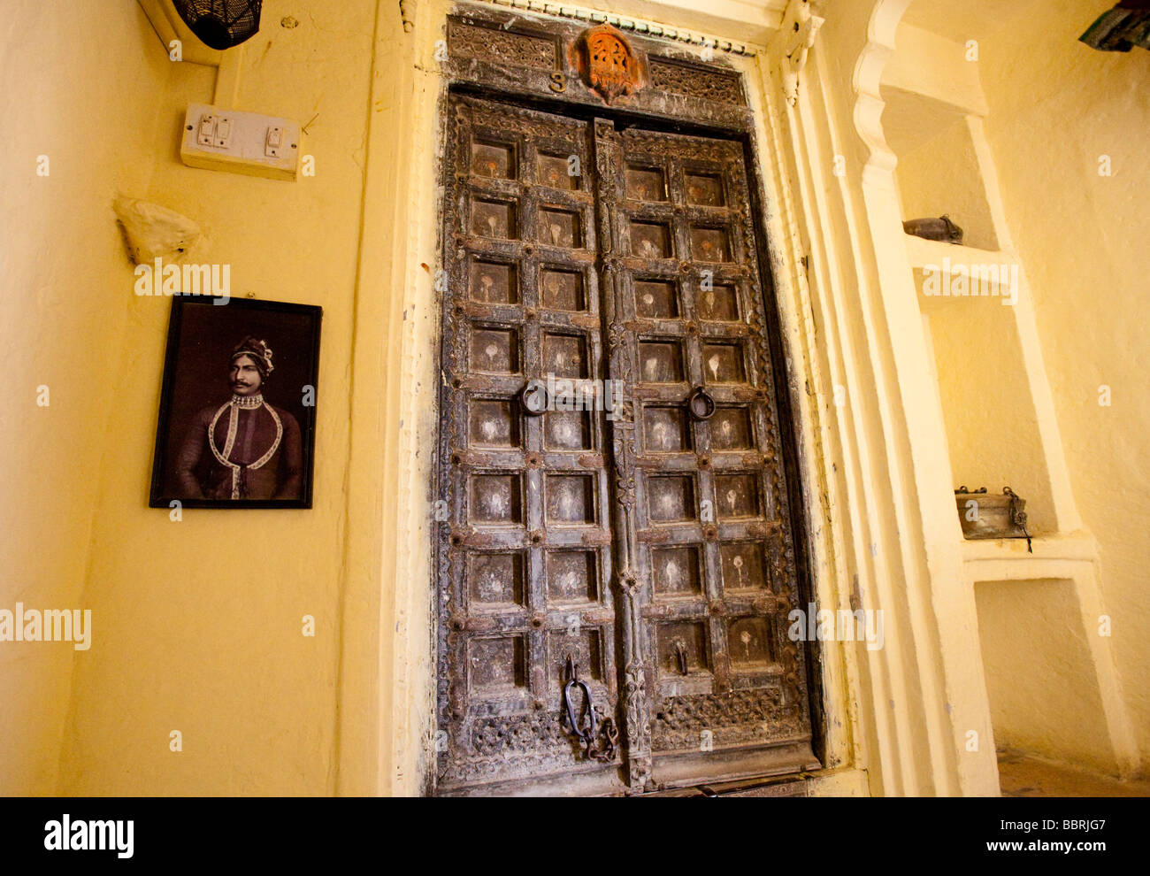 Traditional Door Inside Jaisalmer Fort Rajasthan India Stock Photo