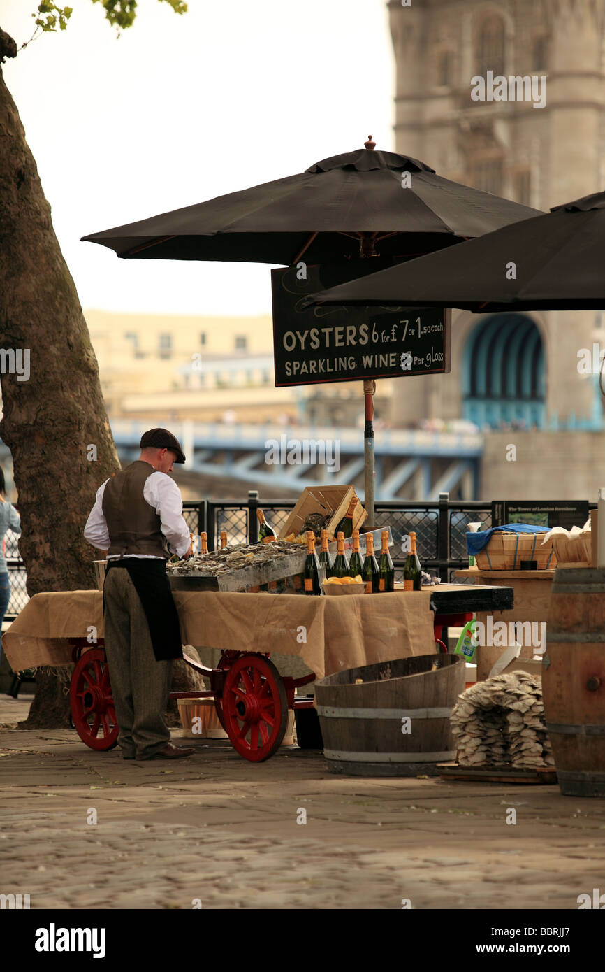 Oyster sellers at Tower Bridge, London Stock Photo Alamy