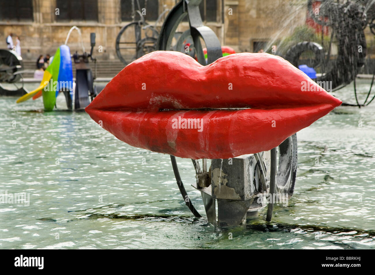 Love, the lips,  L'Amour (les Lèvres) in Stravinsky fountain, Paris, France, Europe Stock Photo