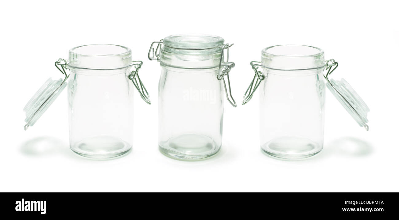 Empty glass jars Cut Out Stock Images & Pictures - Alamy