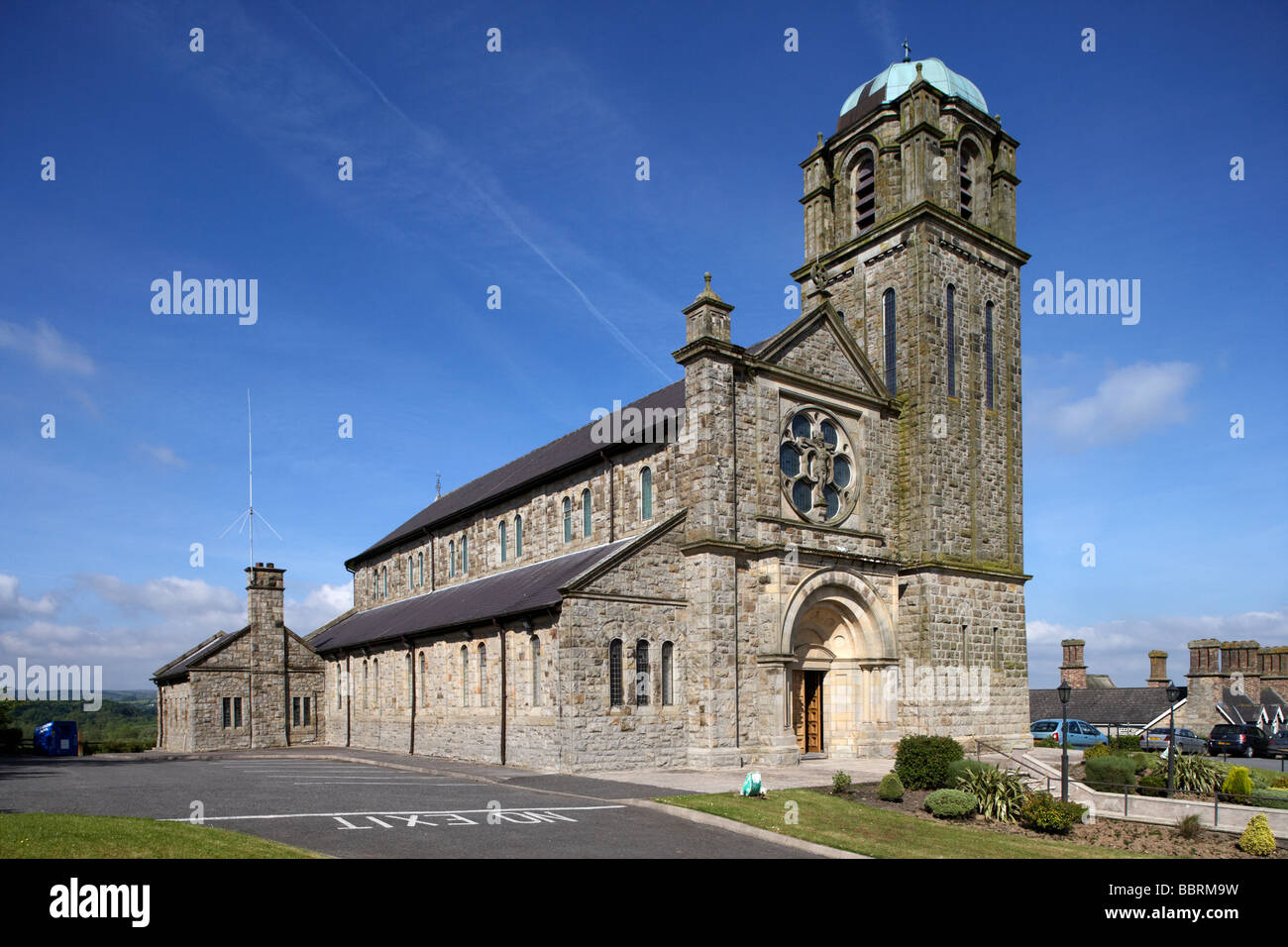 Roman Catholic Church of St Mary in Aughnacloy with its unusual tall tower and cupola roof county tyrone northern ireland uk st marys aughnacloy Stock Photo