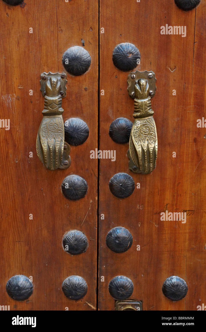 Building and doorway details in the Souk at Marrakech Stock Photo
