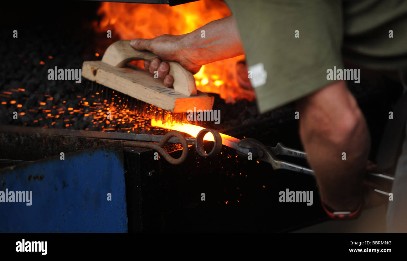 Blacksmith at work at the South of England Agricultural Show Stock Photo