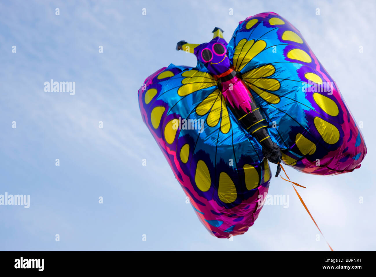 Balloon of butterfly in air Stock Photo