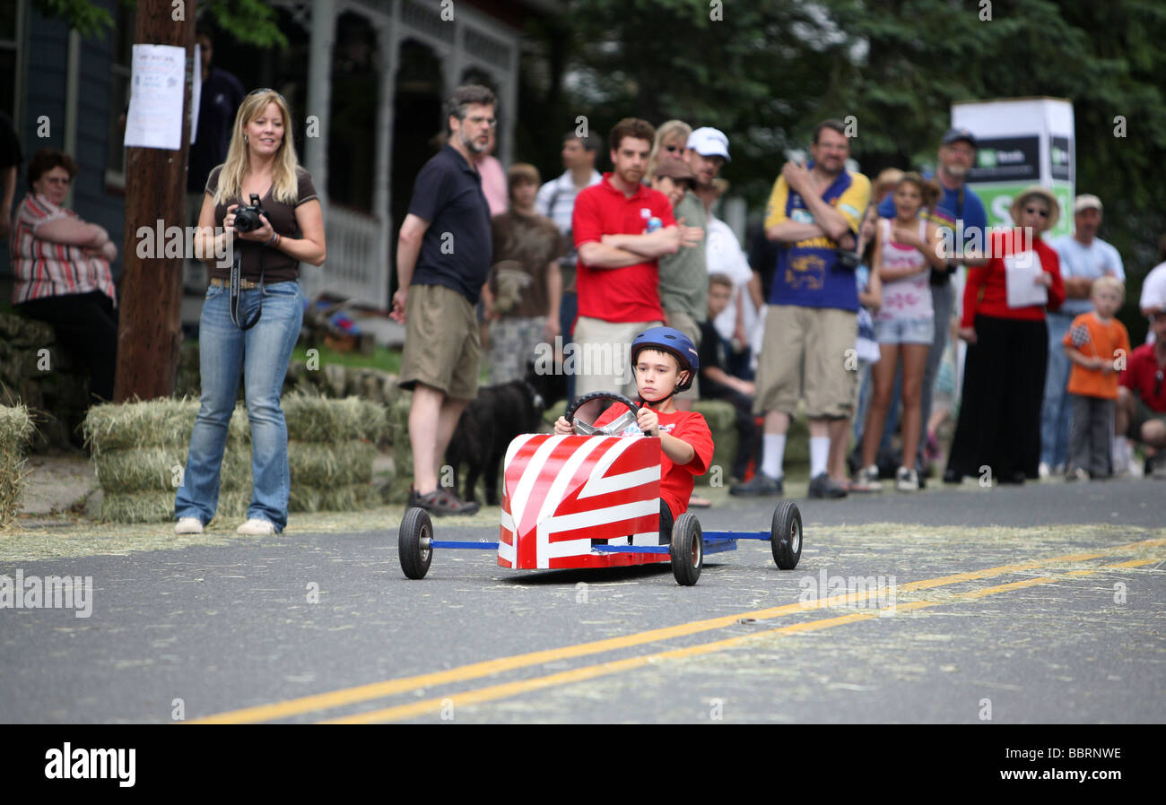 A town festival in High Bridge New Jersey featuring a soapbox derby