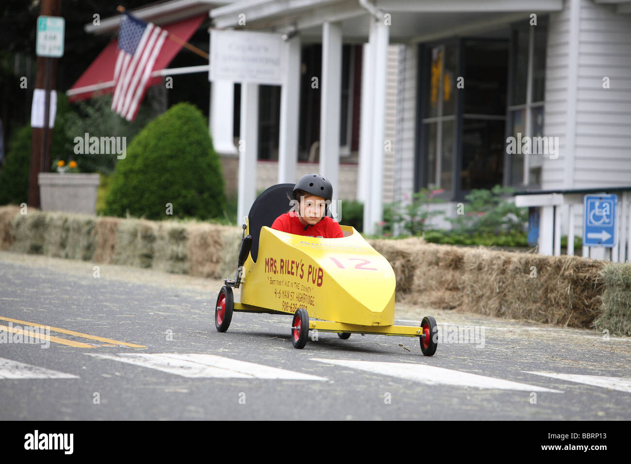 A town festival in High Bridge New Jersey featuring a soapbox derby