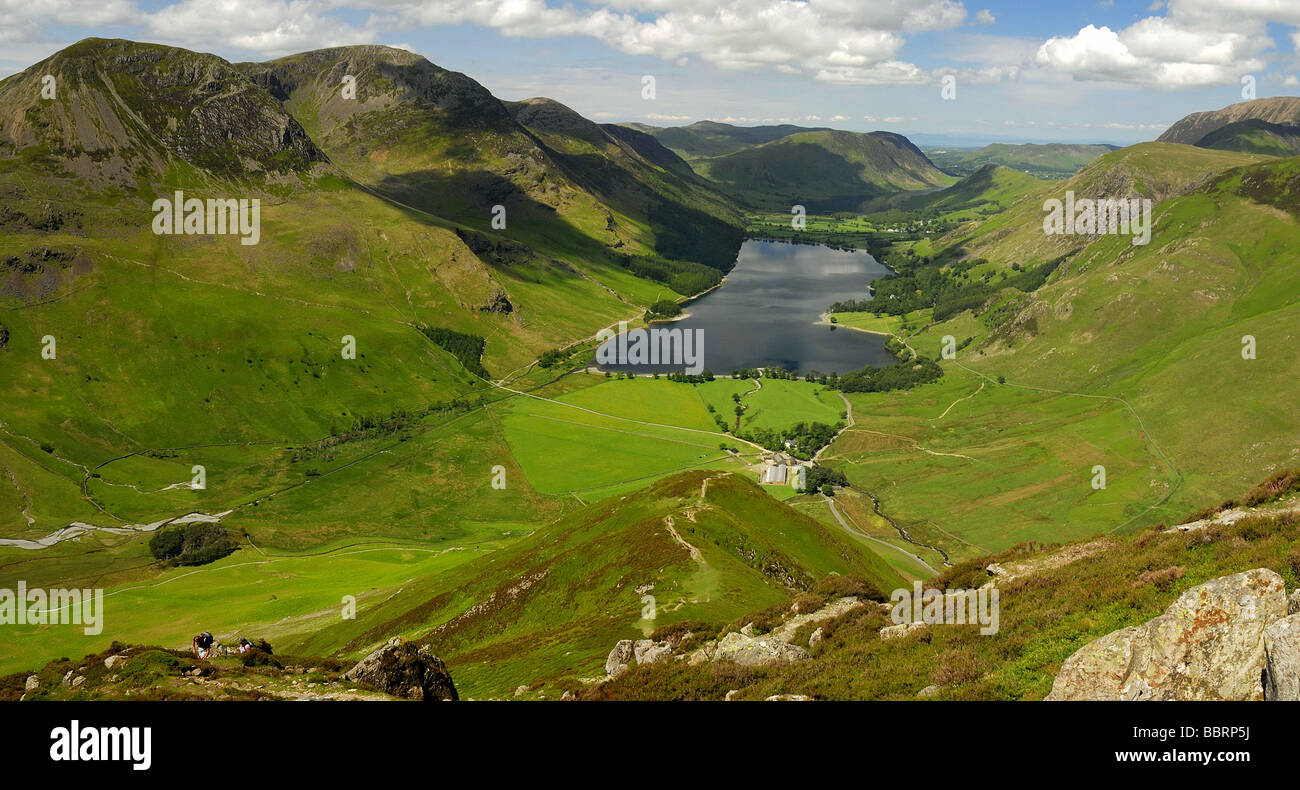 Buttermere from Fleetwith Pike, English Lake District Stock Photo