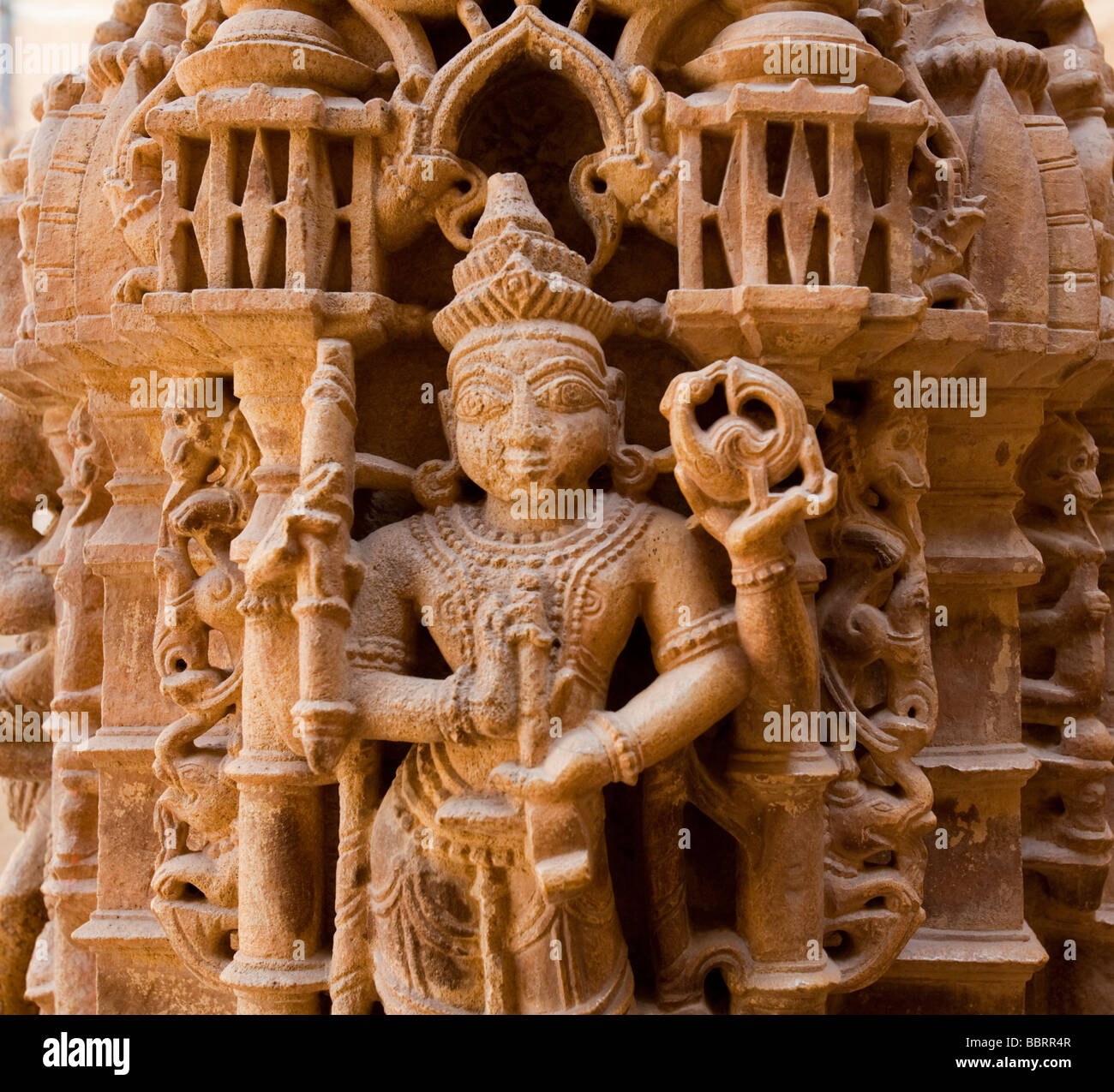 Carved Marble Figures In A Jain Temple Jaisalmer Rajasthan India Stock Photo