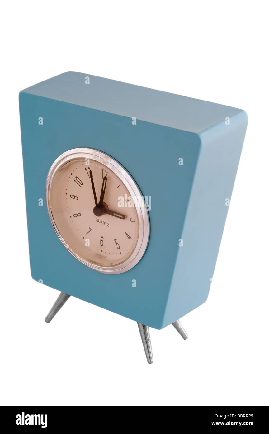 Aqua retro clock Stock Photo Alamy