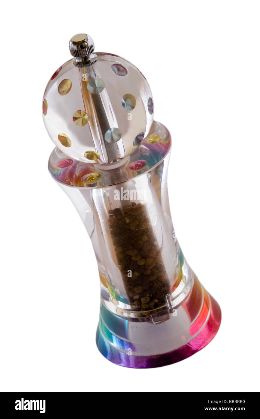 Multi coloured pepper mill Stock Photo