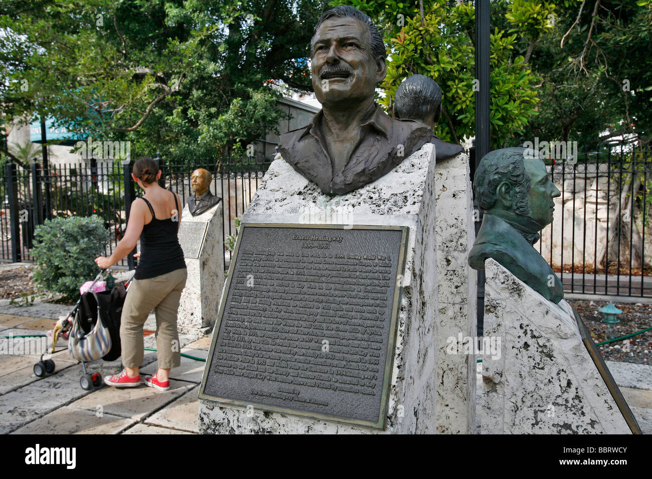 STATUE OF ERNEST HEMINGWAY, KEY WEST, FLORIDA, UNITED STATES, USA Stock