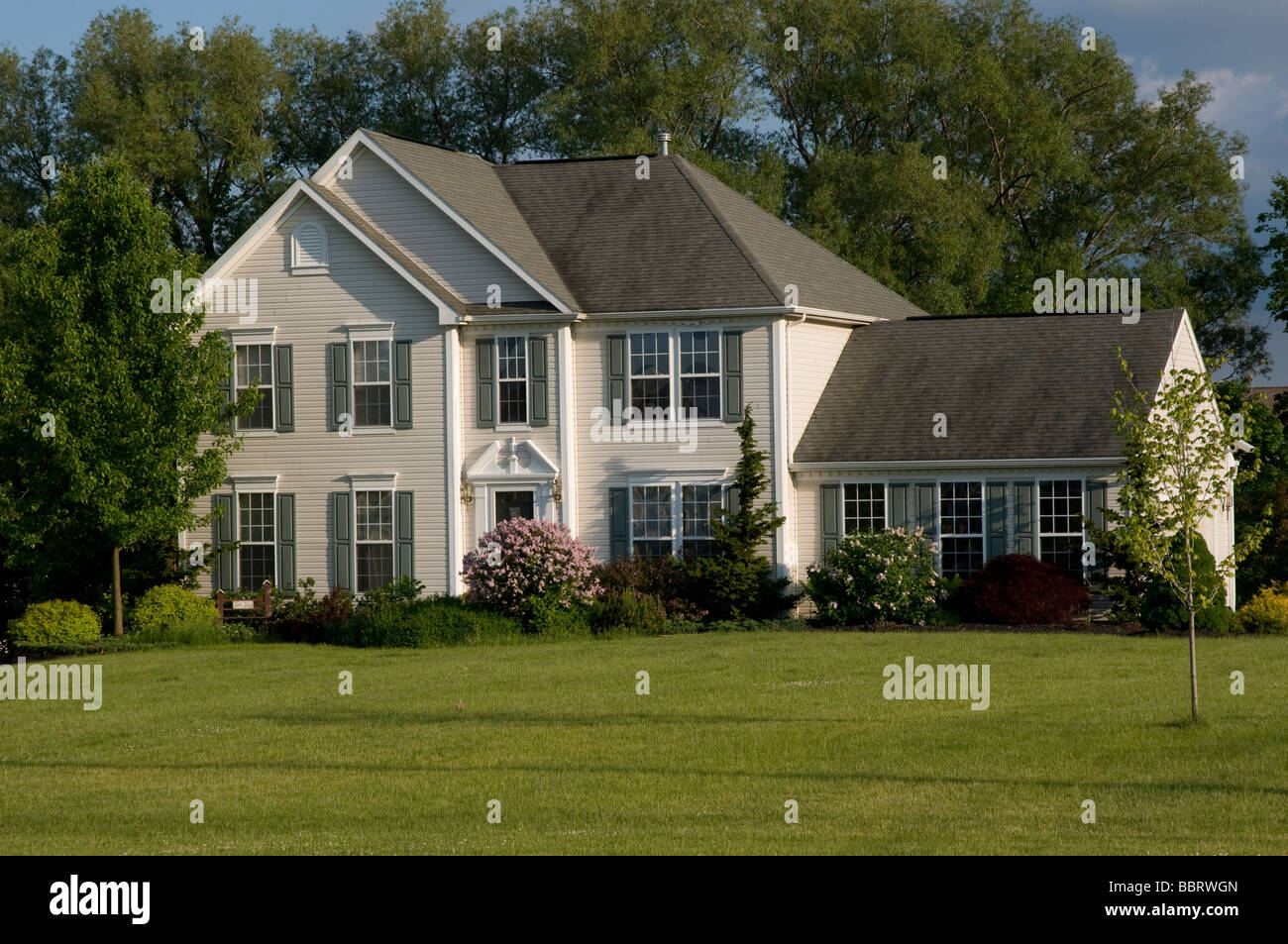 New suburban development in Fairport, NY USA. Stock Photo