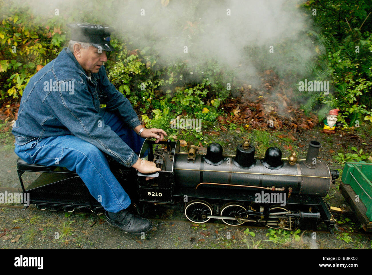 A model steam powered train engine Stock Photo Alamy
