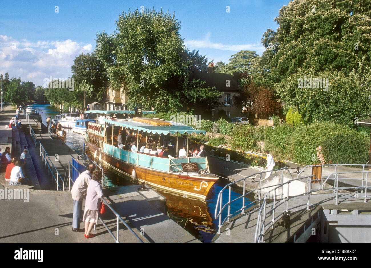 The former steam boat S L Belle 1894 on the River Thames at Boulters Lock Maidenhead Berkshire England UK Stock Photo