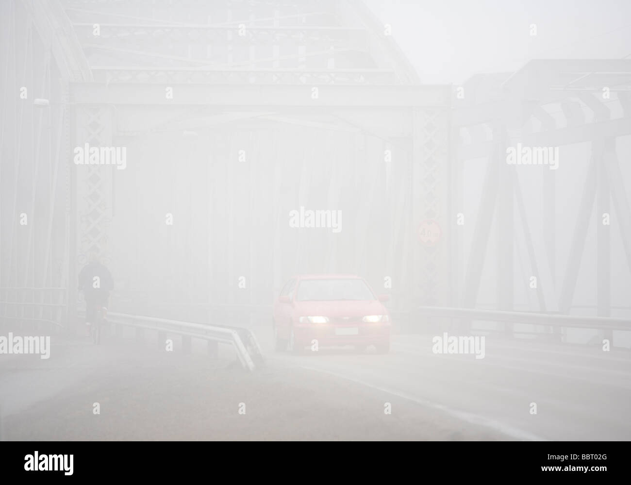 Car driving in morning mist , Finland Stock Photo Alamy