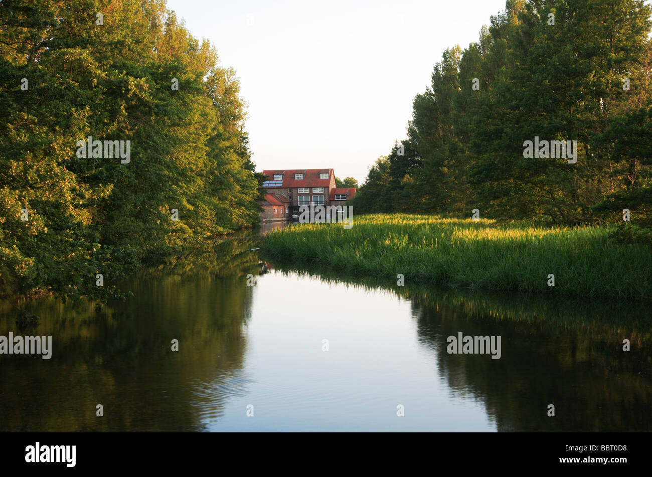 The River Glaven at Glandford, Norfolk, United Kingdom, in early morning. Stock Photo