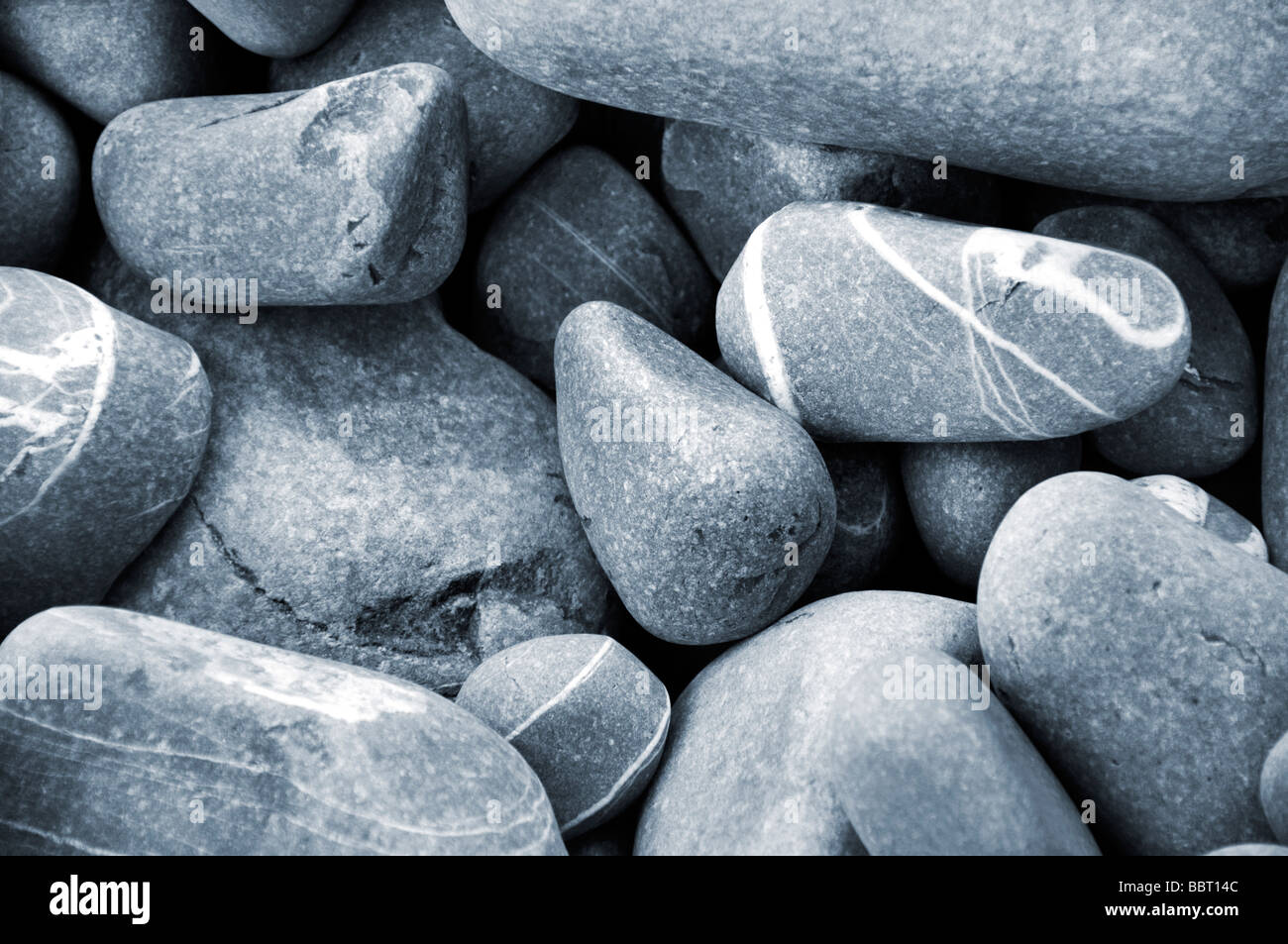 Close up of large pebbles on a beach in Devon, England, UK Stock Photo