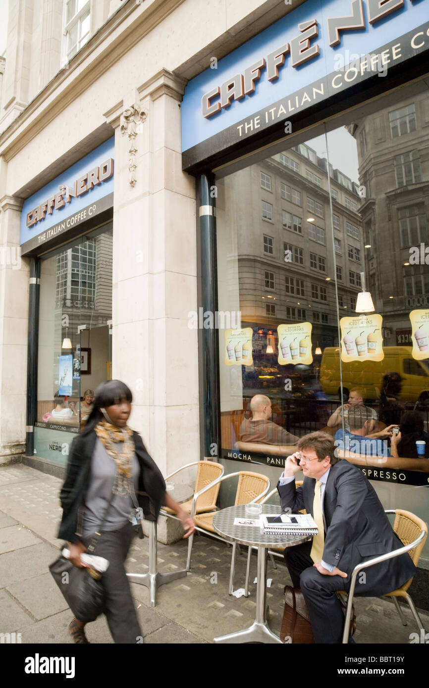 Caffe Nero coffee shop exterior, the Haymarket, London UK Stock Photo