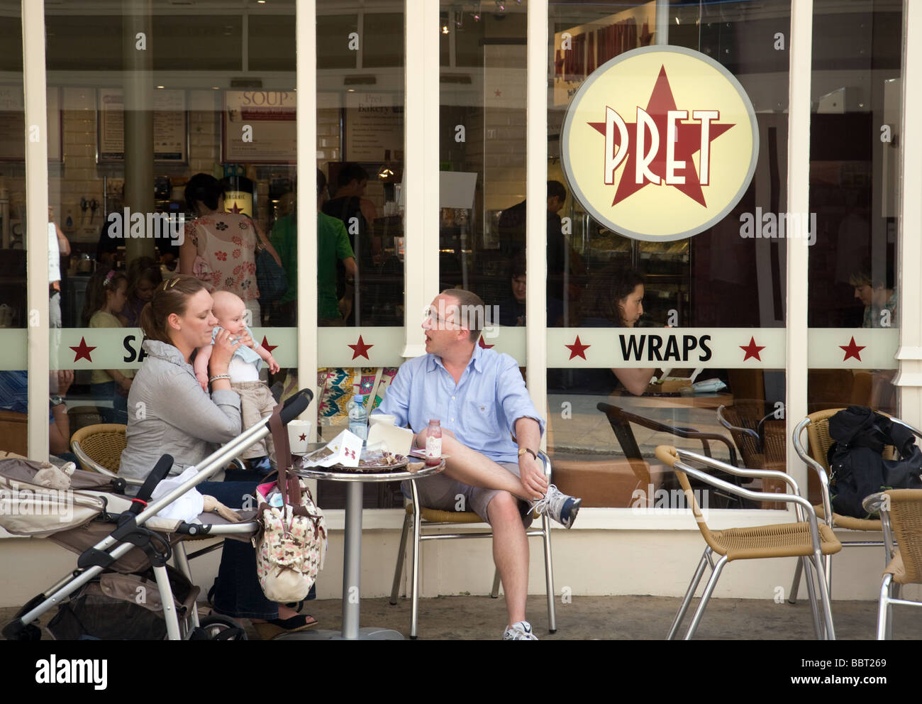 Customers at Pret a Manger, Cambridge Stock Photo