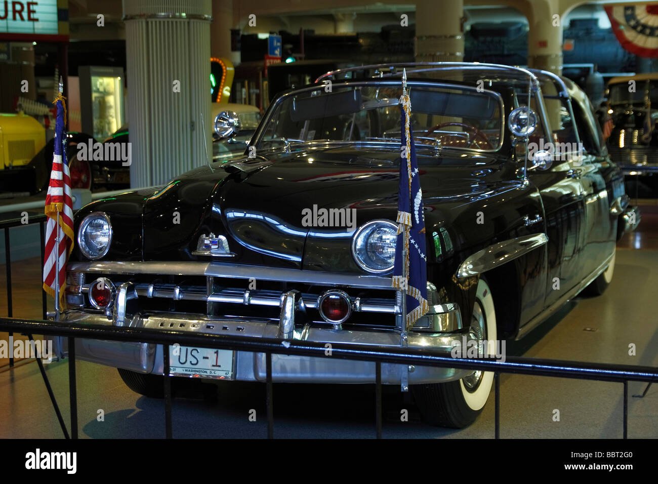 1950 Lincoln Bubbletop Dwight D Eisenhower Henry Ford Museum historic old president presidential car hi-res Stock Photo