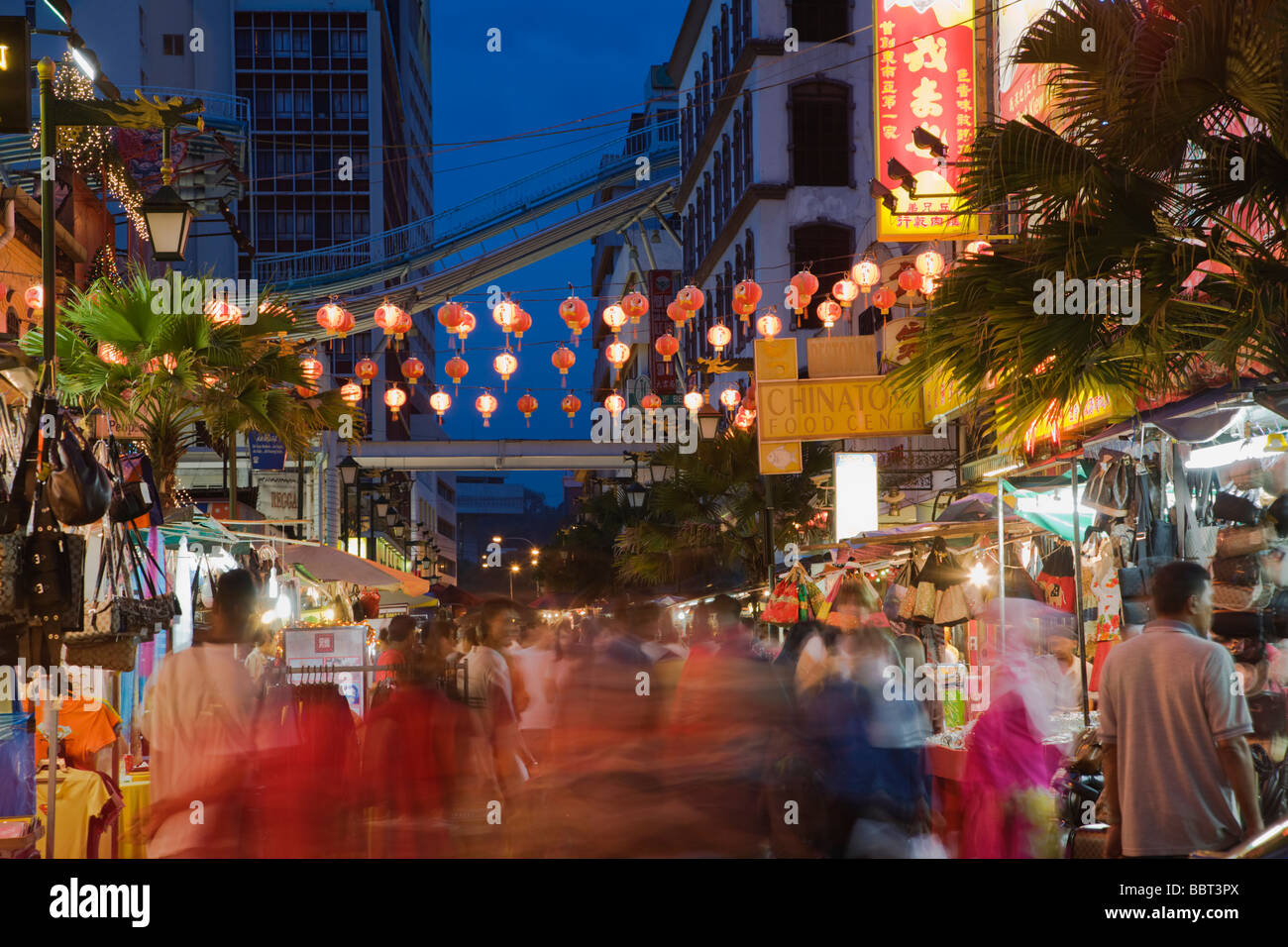 Lanterns hang over an open marketplace on Jalan Lekir alongside Jalan  Petaling Street in Chinatown, Kuala Lumpur, Malaysia Stock Photo - Alamy