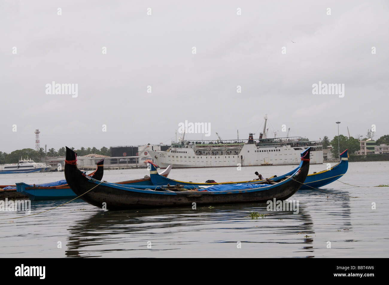 Fishing boats in harbour Stock Photo