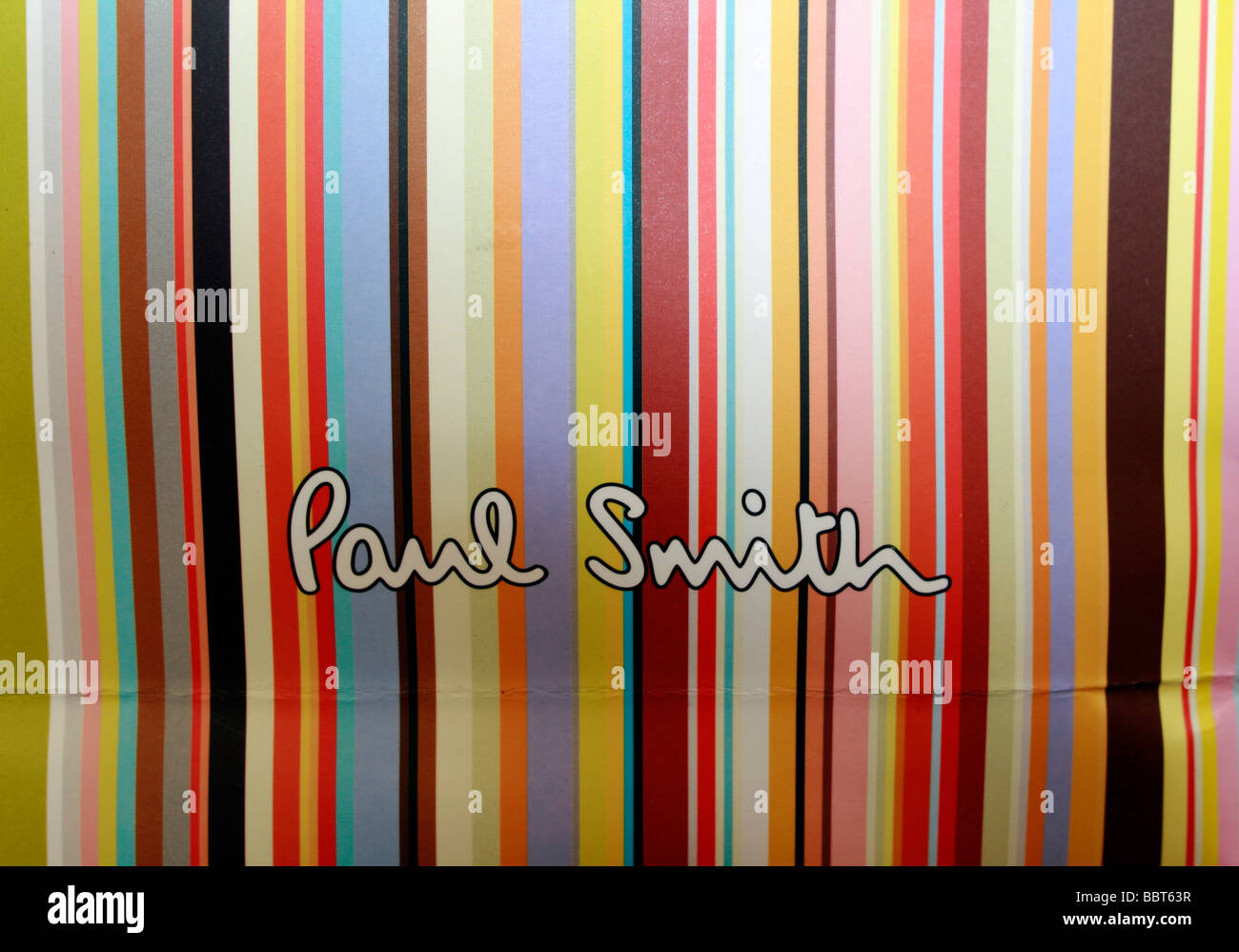 the Paul Smith label on a carrier bag along with the characteristic